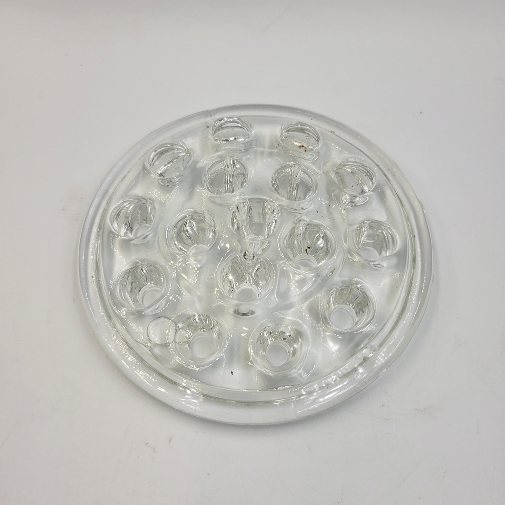 Vintage Large Clear Glass Floral Frog